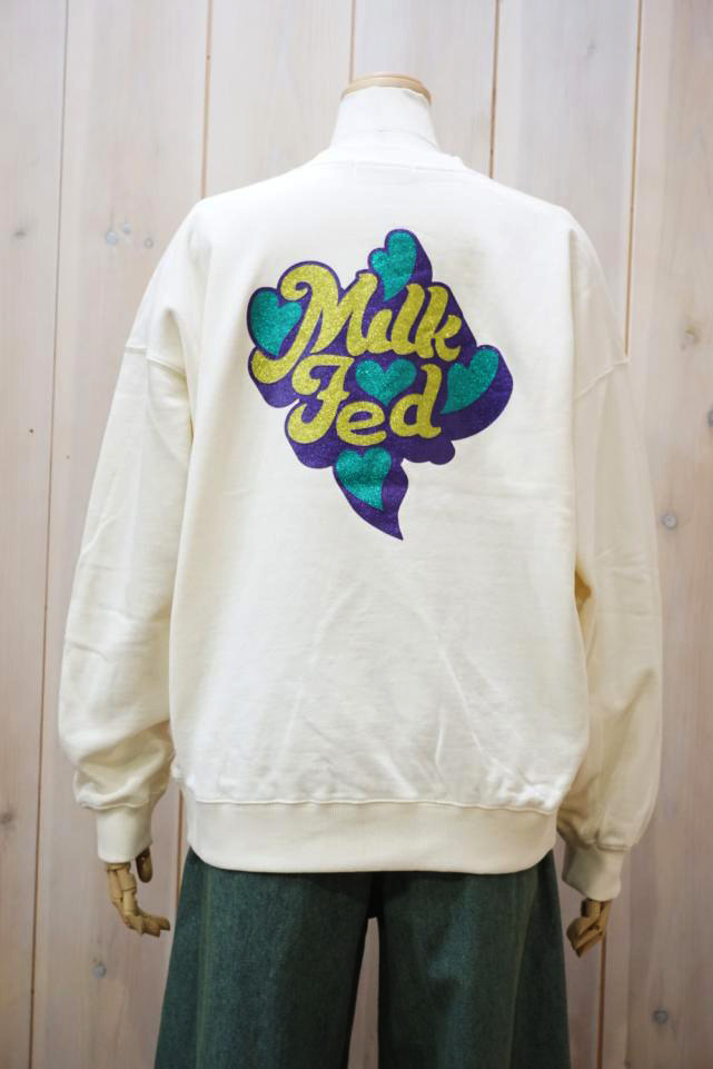 MILKFED. ミルクフェド 103241012002 GLITTER LOGO SWEAT TOP MILKFED. クルーネックスウェット MILKFED. ミルクフェド / MILKFED. ミルクフェド 103241012002