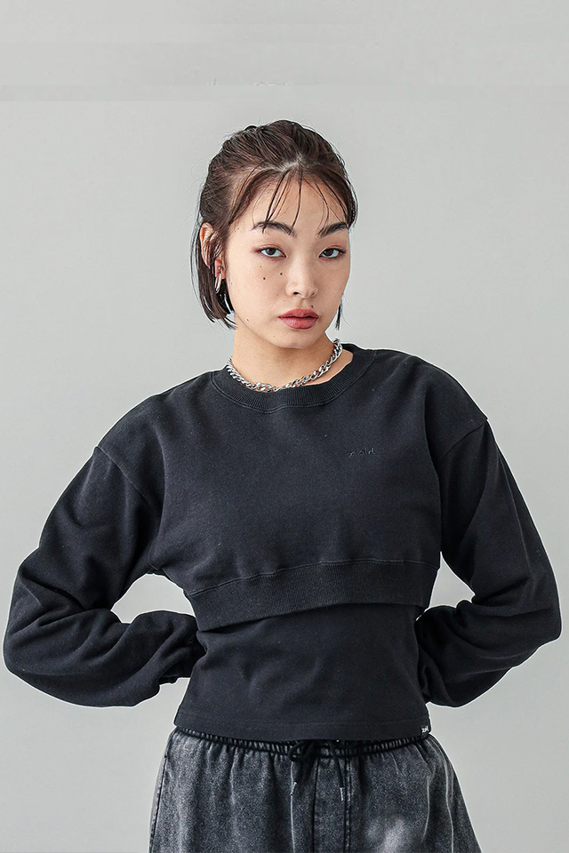 売れ筋商品|||X-girl エックスガール 105241012009 LAYERED 2PCS TOP 売れ筋商品|||X-girl レイヤードトップス BLACK 正規通販 X-girl エックスガール / X-girl エックスガール 105241012009
