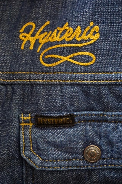 HYSTERIC GLAMOUR】02231AB09 WHIPLASH刺繍 パイルデニム HYSTERIC GLAMOUR】02231AB09 WHIPLASH刺繍 パイルデニム