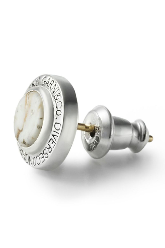ガルニ　ピアス　ホワイトストーン　白 GARNI ガルニ / GARNI ガルニ GP22043 Round Stone Pierce ラウンド