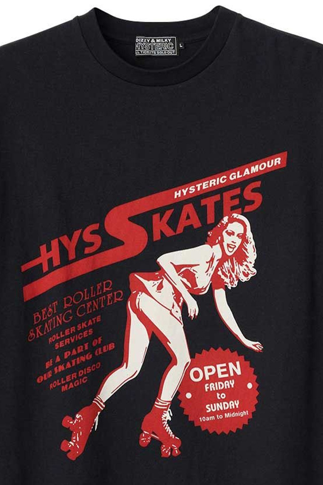HYSTERIC GLAMOUR ヒステリックグラマー スケートボードガールプリント ショートスリーブシャツ 2AH-9260 ブラック F HYSTERIC GLAMOUR ヒステリックグラマー / HYSTERIC GLAMOUR