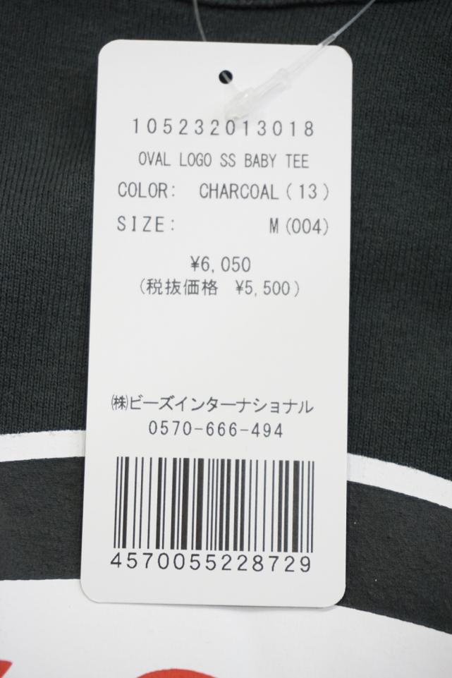 X-girl エックスガール 105232013018 OVAL LOGO S/S BABY TEE X-girl Tシャツ CHACOAL 正規通販  レディース
