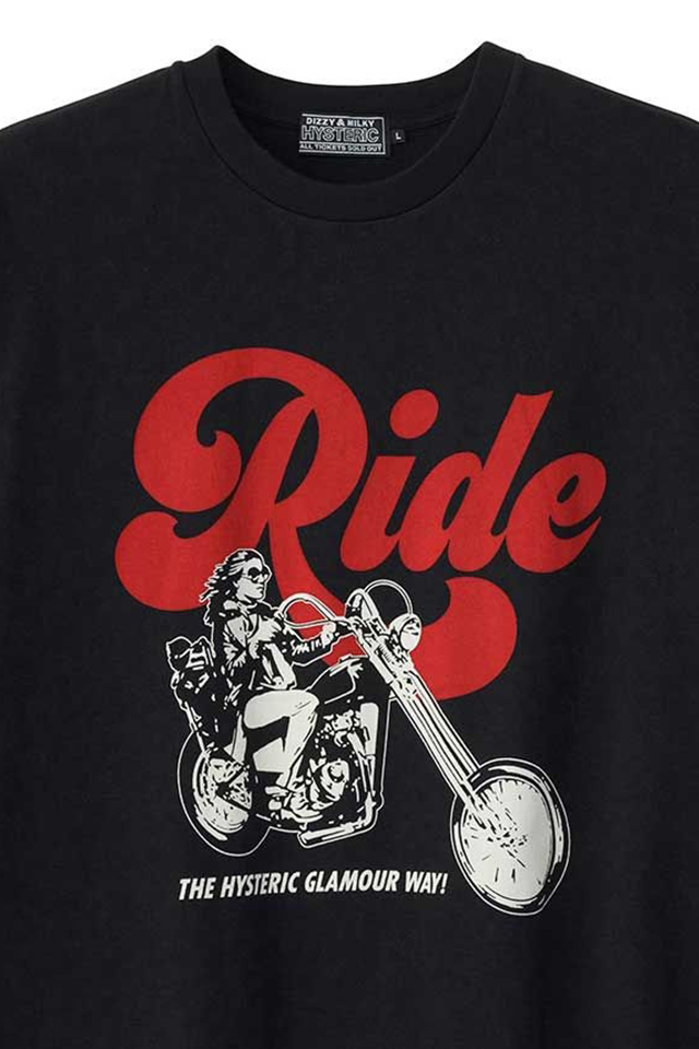 ヒステリックグラマー RIDE A MOTORCYCLE Tシャツ 半袖 HYSTERIC GLAMOUR (ヒステリックグラマー)｜RIDE A MOTORCYCLE T