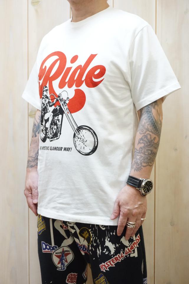 ヒステリックグラマー RIDE A MOTORCYCLE Tシャツ 半袖 HYSTERIC GLAMOUR (ヒステリックグラマー)｜RIDE A MOTORCYCLE T