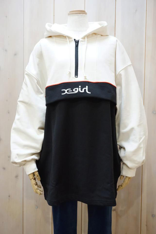 X-girl（エックスガール）の「BICOLOR ANORAK SWEAT DRESS