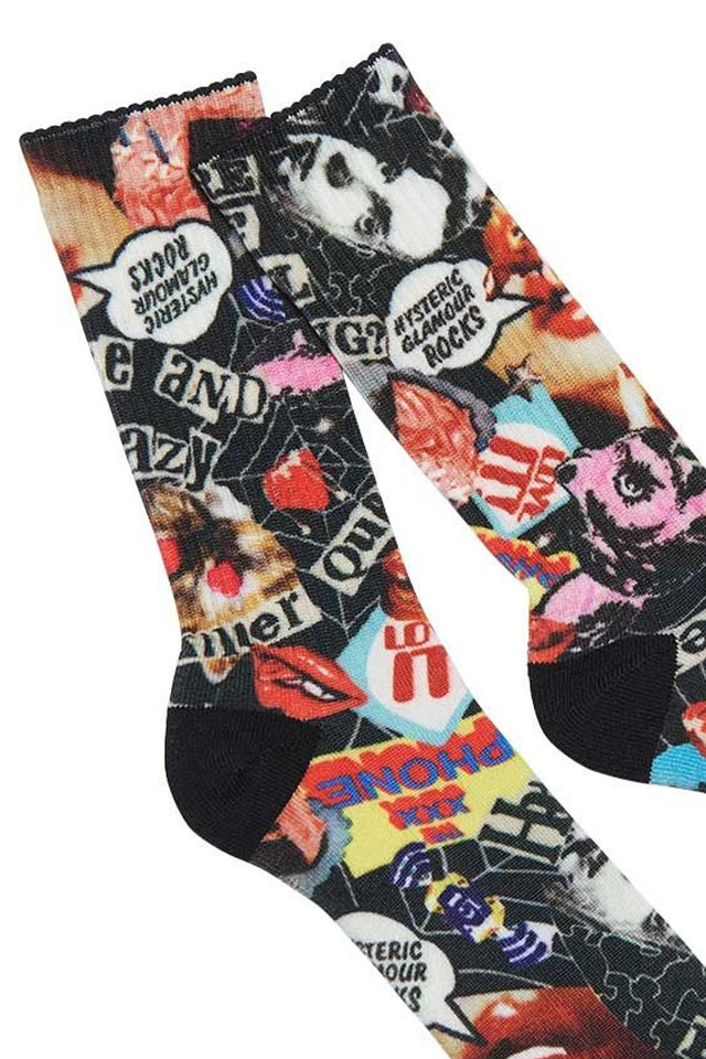 お*ょ様 【２０２５現行品】ヒステリックグラマーKILLER　QUEEN　オーバ KILLER QUEEN柄 スポーツソックス|HYSTERIC GLAMOUR WOMEN