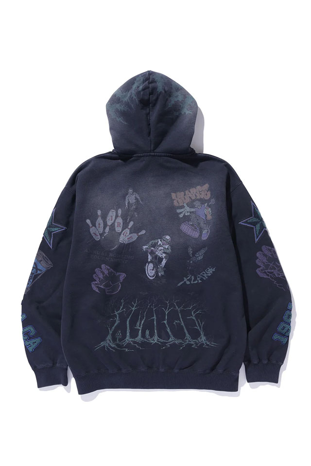 XLARGEパーカー　ジップパーカー XLARGE｜STANDARD LOGO ZIP HOODED SWEATSHIRT パーカー XLARGE