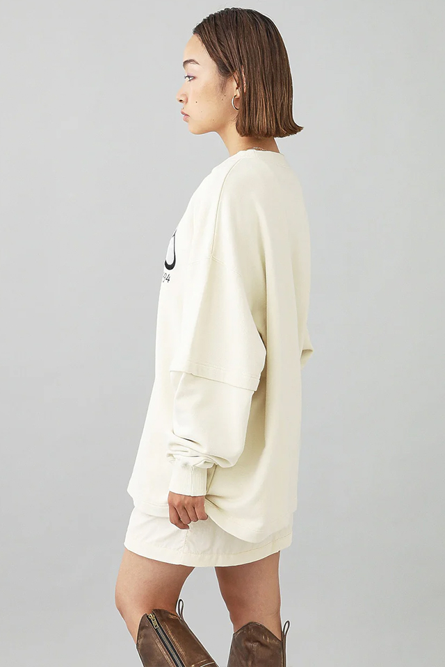 トップス XGIRL PLUMP LOGO LAYERED SWEAT TOP X-girl エックスガール スウェットトップス PLUMP LOGO LAYERED