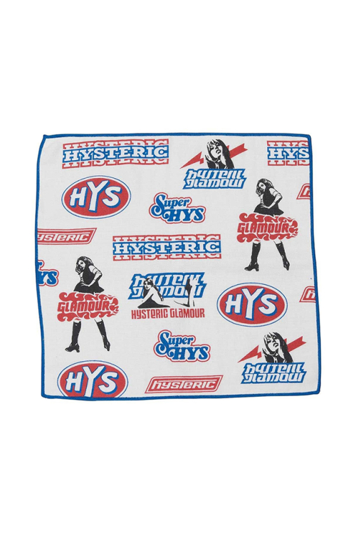 HYSTERIC GLAMOUR ヒステリックグラマー 02261QC04 VIXEN BOX タオルハンカチ WHITE 正規通販 メンズ レディース