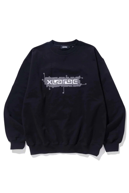 XLARGE エクストララージ 101233012019 ELECTRONIC CIRCUIT CREWNECK SWEATSHIRT XLARGE クルーネックスウェット BLACK 正規通販 メンズ レディース