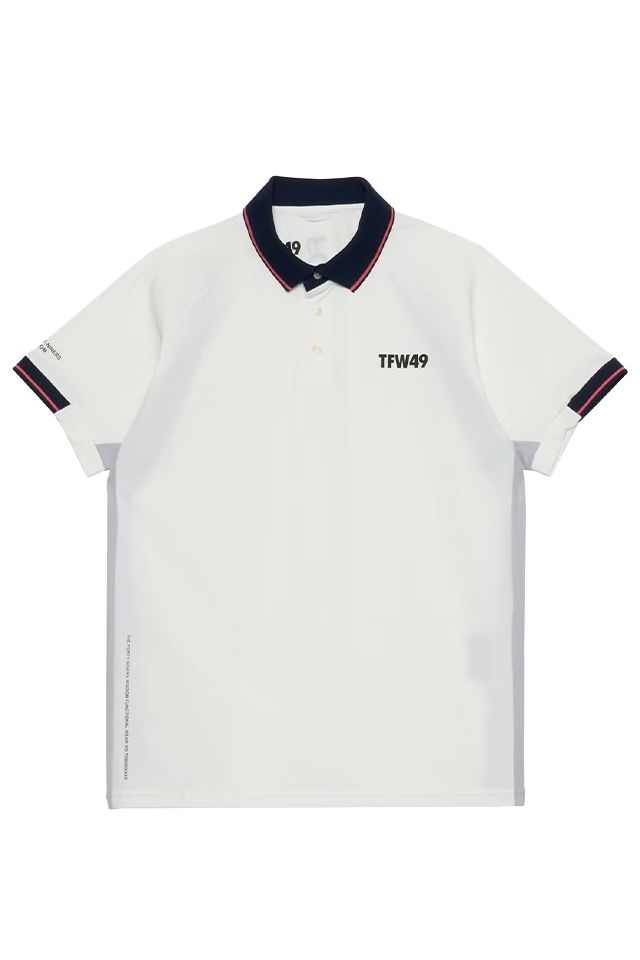 TFW49 ティーエフダブリューフォーティーナイン T102610024 LINE SLEEVE POLO ラインスリーブポロシャツ WHITE 正規通販 ゴルフ メンズ
