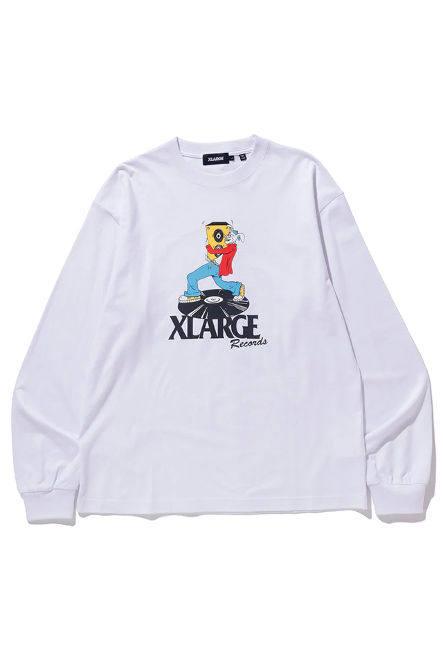 XLARGE エクストララージ 101232011029 RABBIT ON RECORD L/S TEE XLARGE ロングスリーブTシャツ WHITE 正規通販 メンズ レディース