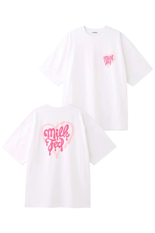 MILKFED. ミルクフェド 103231011028 MELTY HEART WIDE S/S TEE MILKFED. Tシャツ WHITE 正規通販 レディース