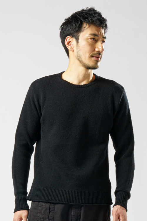 wjk 6872 ca13c jacquard pull-over クルーネックニット BLACK 正規通販 メンズ