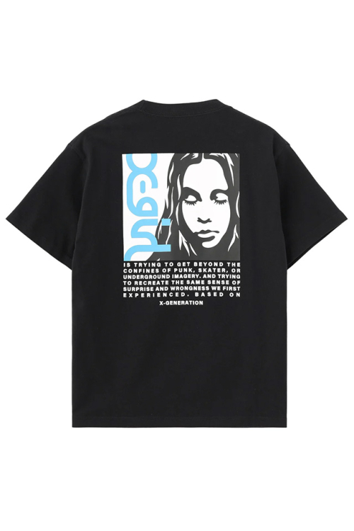 X-girl エックスガール 105262011025 SIDE LOGO FACE LABEL S/S TEE Tシャツ BLACK 正規通販 レディース