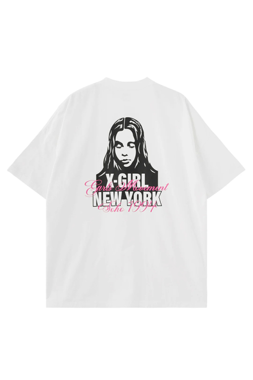X-girl エックスガール 105262041010 FACE AND SCRIPT MIX LOGO S/S BIG TEE DRESS Tシャツワンピース WHITE 正規通販 レディース