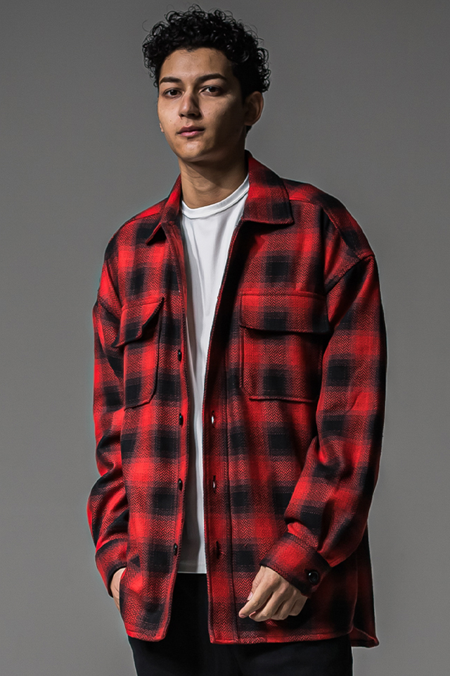 RESOUND CLOTHING リサウンドクロージング RC37-JK-004 CHECK CPO SHIRTS JK チェックCPOシャツジャケット RED CHECK 正規通販 メンズ 2025年10月20日入荷予定