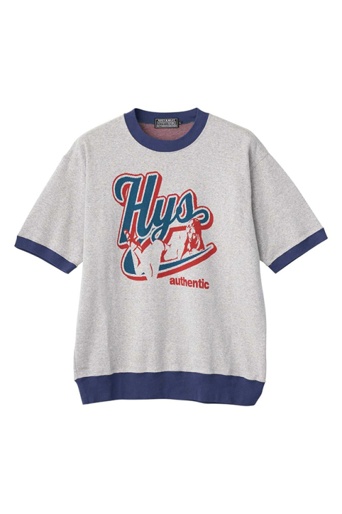 HYSTERIC GLAMOUR ヒステリックグラマー 02261CT15 AUTHENTICジャカード Tシャツ TOP GRAY 正規通販 メンズ