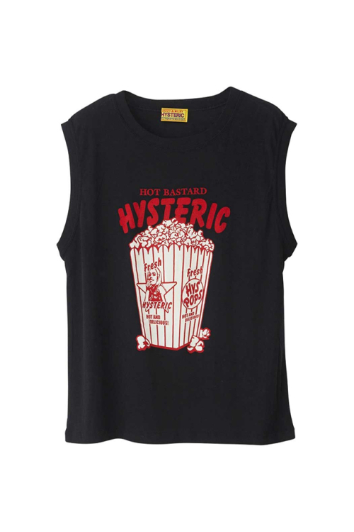 HYSTERIC GLAMOUR ヒステリックグラマー 01251CR04 HYS POPS ノースリーブ BLACK 正規通販 レディース