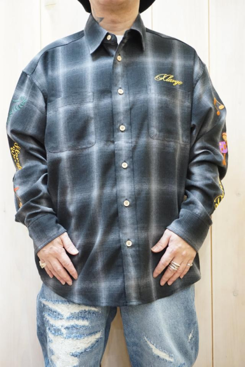 XLARGE エクストララージ 101223014002 RANDOM THINGS FLANNEL SHIRT XLARGE フランネルシャツ BLACK 正規通販 メンズ レディース