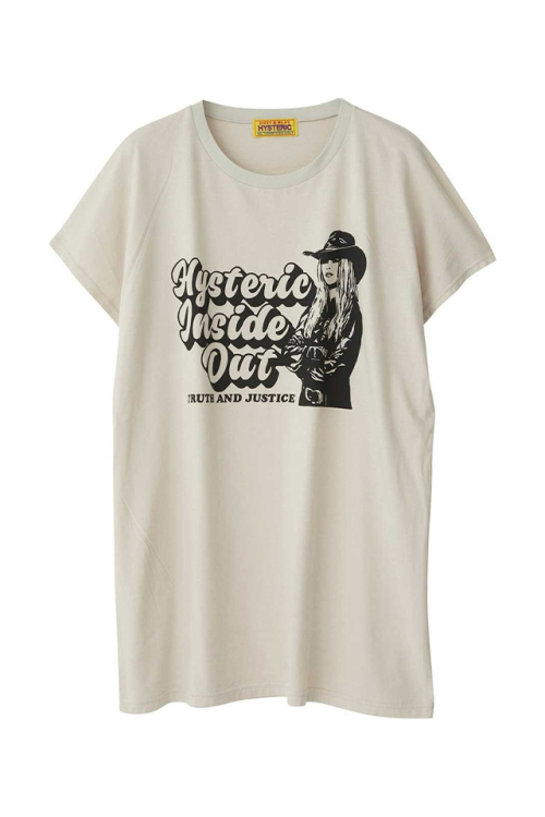 HYSTERIC GLAMOUR ヒステリックグラマー 01251CT10 INSIDE OUT Tシャツ BEIGE 正規通販 レディース