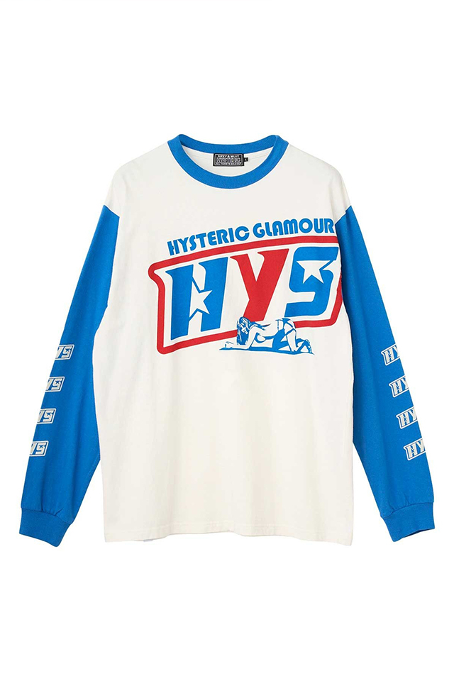 HYSTERIC GLAMOUR ヒステリックグラマー 02261CL06 DART TRACK Tシャツ WHITE 正規通販 メンズ