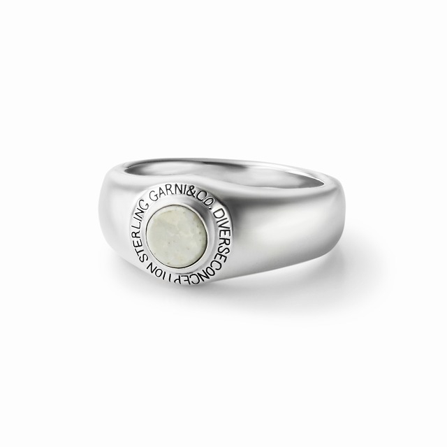 GARNI ガルニ GR22037 Round Stone Ring-S ラウンドストーンリング スモール WHITE 正規通販 メンズ レディース