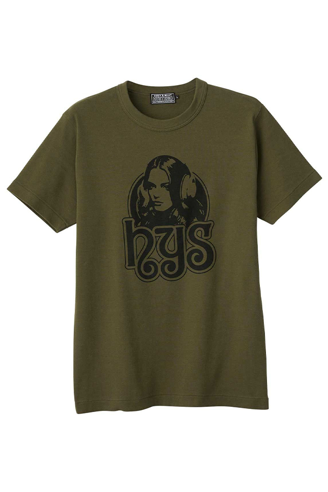 HYSTERIC GLAMOUR ヒステリックグラマー 02261CT13 FUTURE DAYS Tシャツ KHAKI 正規通販 メンズ