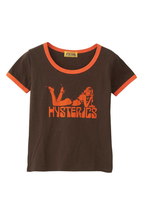 HYSTERIC GLAMOUR ヒステリックグラマー 01253CT02 WOMAN SCORPION チビTシャツ BROWN 正規通販 レディース