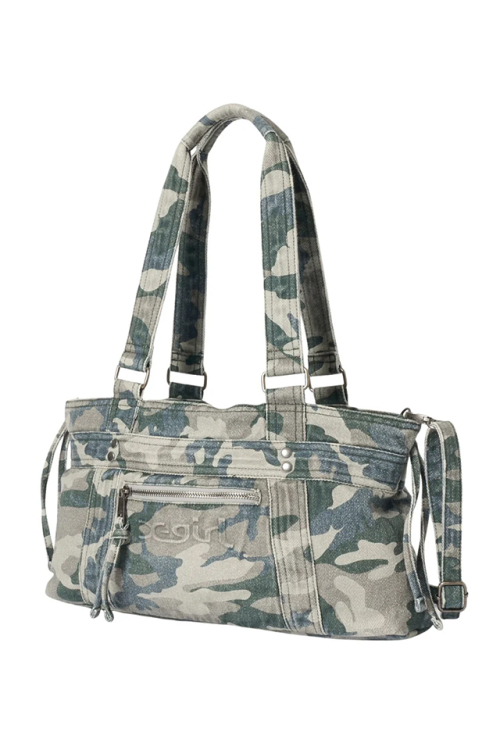 X-girl エックスガール 105263053009 FADED MILLS LOGO SQUARE BAG スクエアバッグ CAMO 正規通販 レディース