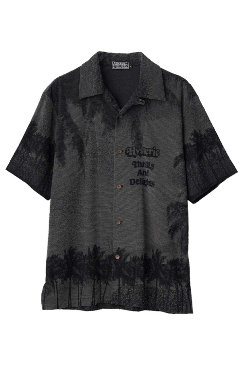 HYSTERIC GLAMOUR ヒステリックグラマー 02261CH05 THRILLS AND DELIGHTSジャカード シャツ GRAY 正規通販 メンズ