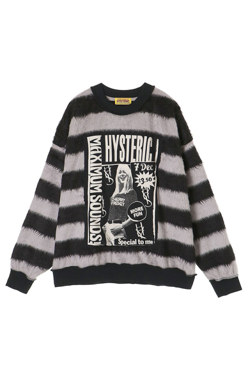 HYSTERIC GLAMOUR ヒステリックグラマー 01253CS02 MAXIMUM SOUNDS スウェット BLACK 正規通販 レディース
