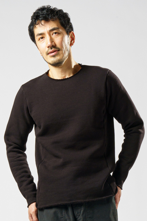 wjk 7980 cj49c heavy weight crew neck (brushed lining) バックボアクルーネックカットソー BLACK 正規通販 メンズ