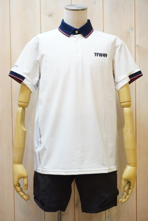 TFW49 ティーエフダブリューフォーティーナイン T102610024 LINE SLEEVE POLO ラインスリーブポロシャツ WHITE 正規通販 ゴルフ メンズ