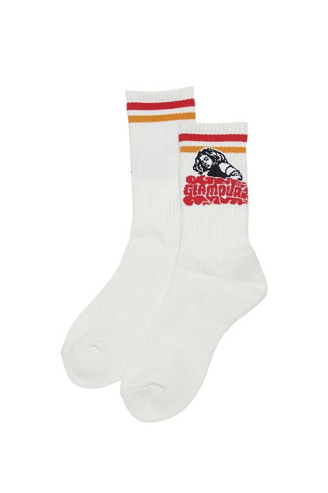 HYSTERIC GLAMOUR ヒステリックグラマー 02263QT01 VIXEN GIRL スポーツソックス WHITE 正規通販 メンズ