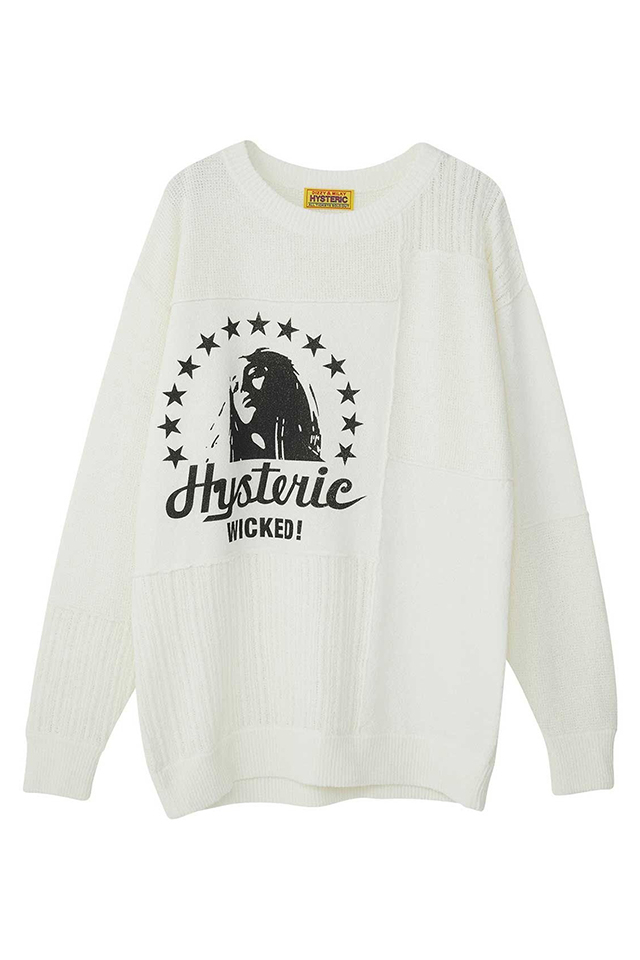 HYSTERIC GLAMOUR ヒステリックグラマー 01261NS03 WOMAN STAR プルオーバー WHITE 正規通販 レディース