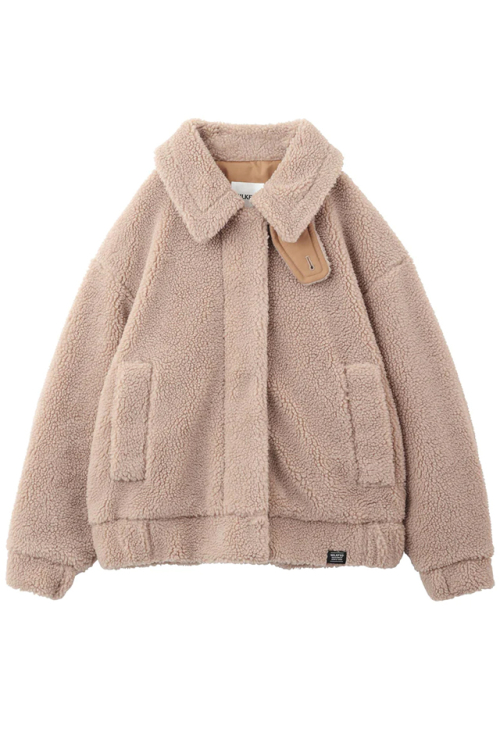 MILKFED. ミルクフェド 103233021003 LOGO COLLAR BOA JACKET MILKFED. ボアジャケット BEIGE 正規通販 レディース