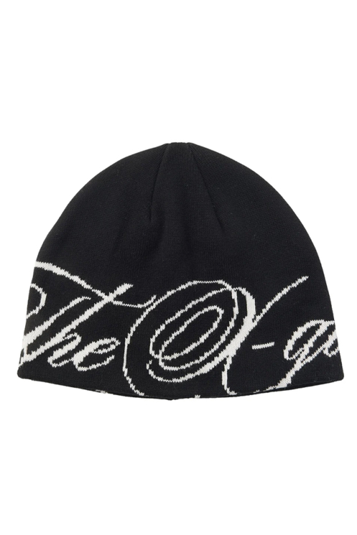 X-girl エックスガール 105263051009 THE X-GIRL SCRIPT LOGO JACQUARD BEANIE ビーニー BLACK 正規通販 レディース