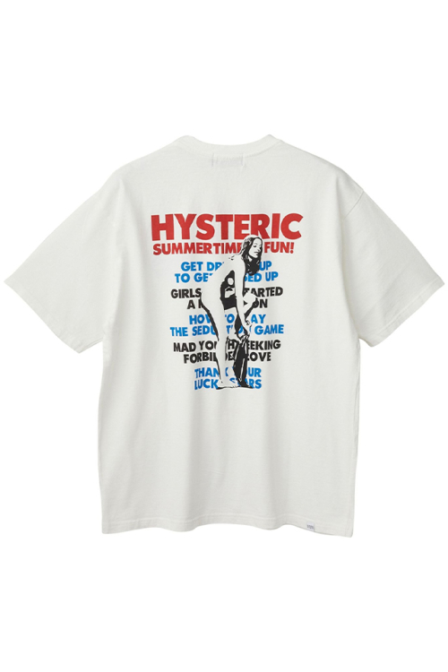 HYSTERIC GLAMOUR ヒステリックグラマー 02232CT01 SUMMER TIME FUN Tシャツ WHITE 正規通販 メンズ