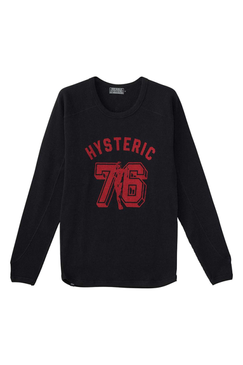 HYSTERIC GLAMOUR ヒステリックグラマー 02253CL16 NUMBER 76 Tシャツ BLACK 正規通販 メンズ
