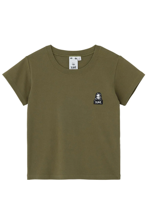 X-girl エックスガール 105232011004 FACE S/S BABY TEE X-girl Tシャツ OLIVE 正規通販 レディース