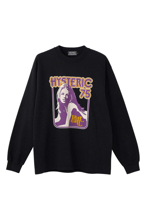 HYSTERIC GLAMOUR ヒステリックグラマー 02253CL13 LAST CALL 75 Tシャツ BLACK 正規通販 メンズ