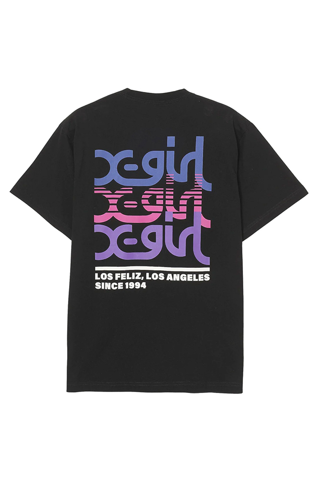 X-girl エックスガール 105241011014 TRIPLE MILLS LOGO S/S TEE X-girl Tシャツ BLACK 正規通販 レディース