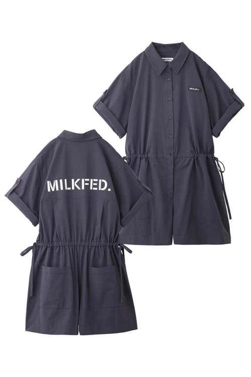 MILKFED. ミルクフェド 103232031006 SHORT ALL IN ONE MILKFED. ショートオールインワン NAVY 正規通販 レディース