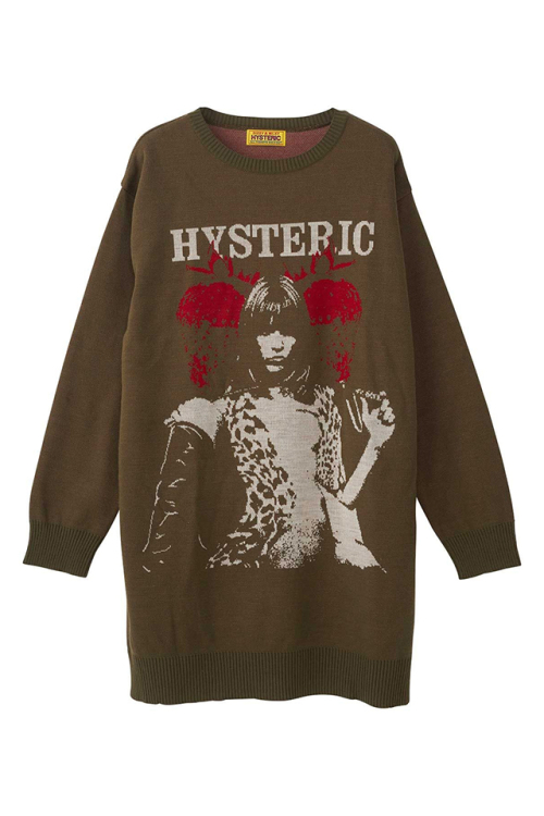 HYSTERIC GLAMOUR ヒステリックグラマー 01253NO01 EP BERRY HYSジャカード ワンピース KHAKI 正規通販 レディース