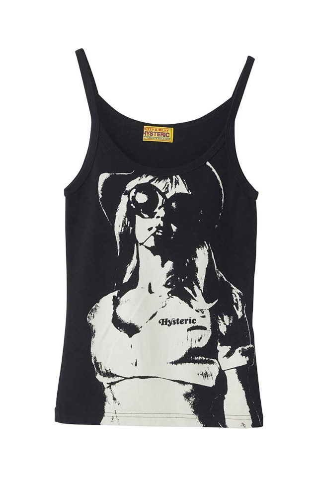 HYSTERIC GLAMOUR ヒステリックグラマー 01251CR06 SMOKE ON THE WATER キャミソール BLACK 正規通販 レディース