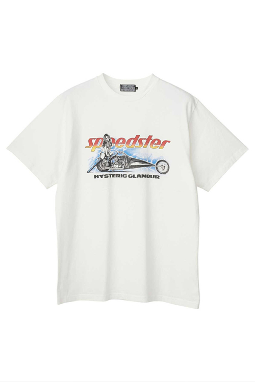 HYSTERIC GLAMOUR ヒステリックグラマー 02263CT06 SPEEDSTER HEAVY METAL Tシャツ WHITE 正規通販 メンズ