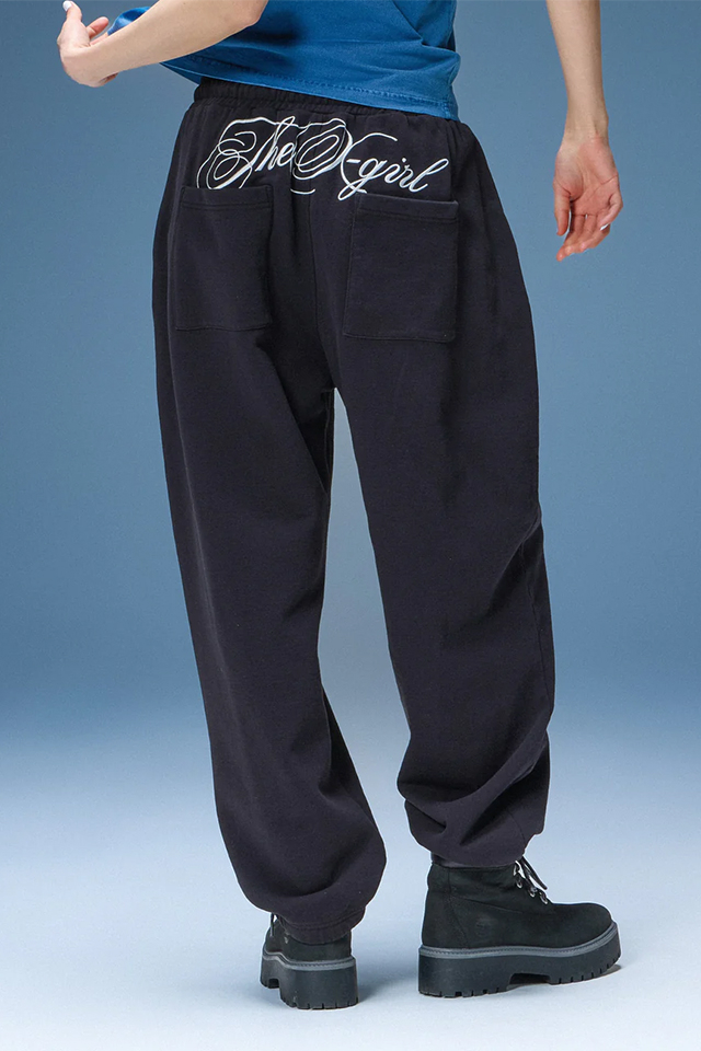 X-girl エックスガール 105262031018 SCRIPT LOGO SWEATPANTS スウェットパンツ BLACK 正規通販 レディース