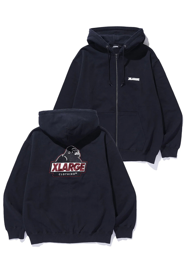 XLARGE エクストララージ 101253012004 SLANTED OG ZIP HOODED SWEATSHIRT ジップパーカー BLACK 正規通販 メンズ レディース