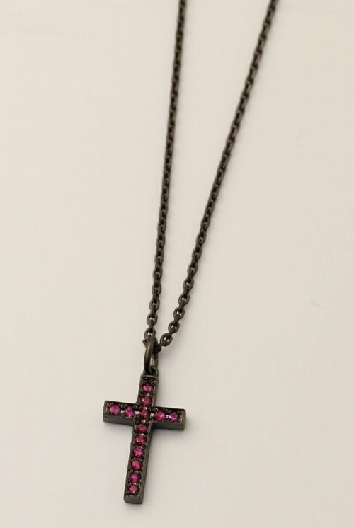 IVXLCDM アイブイエックスエルシーディーエム IVX-P866 THIRTEEN CROSS NECKLACE [MATTE BK/RUBY] 【公式通販】